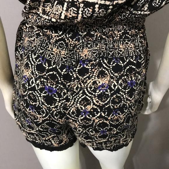 Angie Black | Tan | Purple Strapless Romper Sz-Small - Picture 8 of 11